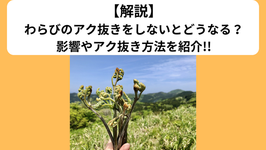 わらびのアク抜き しないとどうなる 影響 アク抜き方法